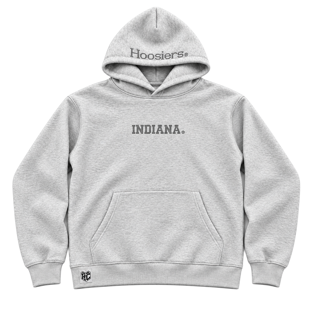 Indiana University Rhinestone Hoodie in heather gray