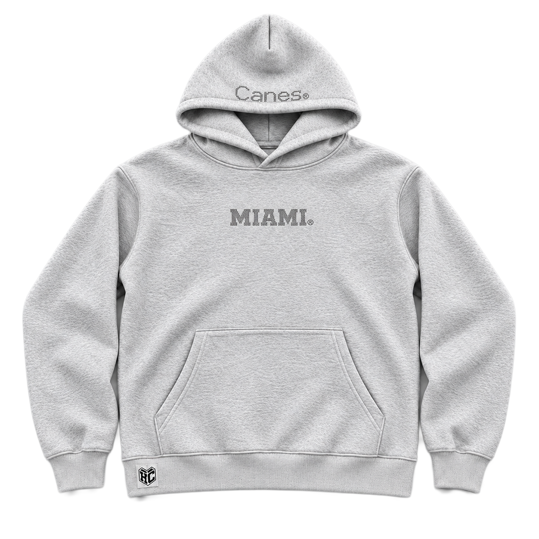 University of Miami Rhinestone Hoodie in heather gray