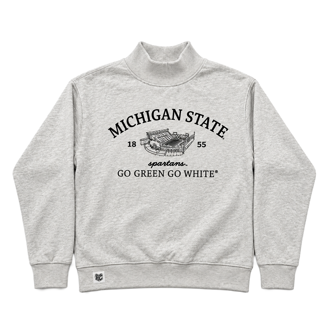 Michigan State University Rollneck Sweatshirt in heather gray