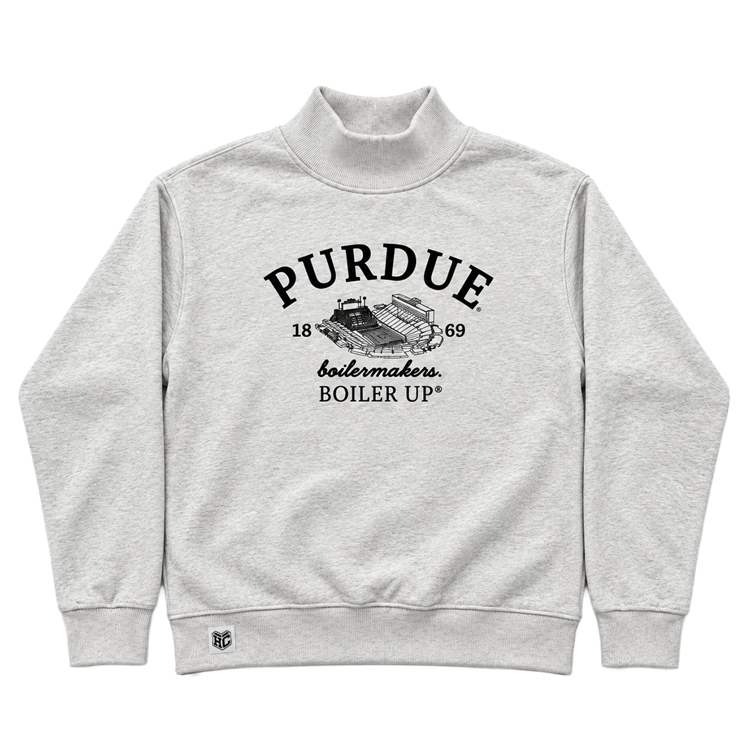 Purdue University Rollneck Sweatshirt in heather gray