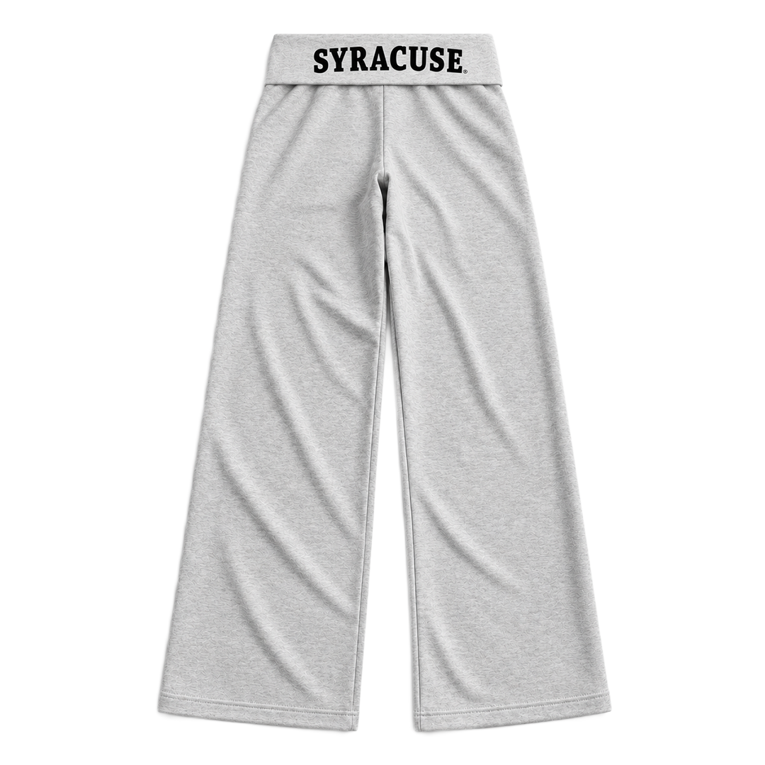Syracuse University heather gray foldover wide leg pants
